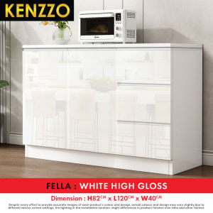 FREE INSTALLATION & DELIVERY!! KENZZO : Water Proof High Gloss Kitchen base Cabinet with Gloss Surface/Fella /kitchen cabinet