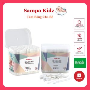 Tăm Bông Cho Bé Sơ Sinh Được Làm Từ Bông Tự Nhiên Hộp 400 Que MISUTA