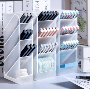 Stationary Organizer Pen Pencil Holder Transparent Stationary Storage Office Desk Study Table Organizer