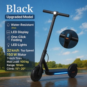 Electric Scooter For Kids Adult Foldable Adjustable lightweight Music Colorful Lights One-click Fold