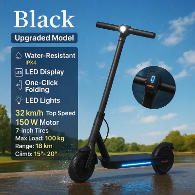 Electric Scooter For Kids Adult Foldable Adjustable lightweight Music Colorful Lights One-click Fold