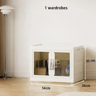 wardrobe Foldable Wardrobe baby wardrobe Transparent double door wardrobe cabinet storage /Snacks Storage Cabinet