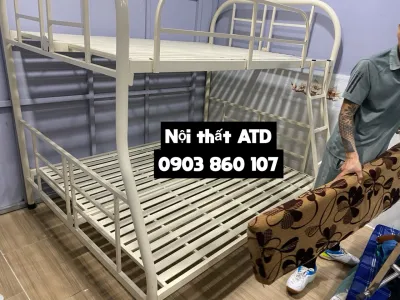 Giường sắt hai tầng giá rẻ-giường tầng công ty bảo hành 3 năm tphcm bình dương đồng nai