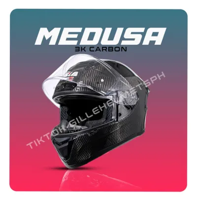 GILLE 863 MEDUSA Snake Forged & 3K Carbon Single Visor Full Face Motorcycle Helmet