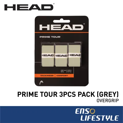 HEAD Racket Over Grip - Prime Tour (Grey) (Tennis / Padel / Pickleball / Squash / Badminton)