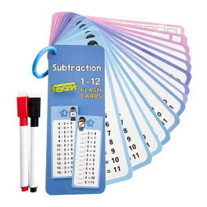 15 Zhangs multiplication flashcards 0-12 Multiplication table erasable and rewritable childrens math learning cards teaching aids