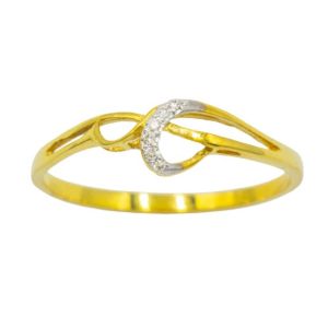 Happy Jewelry แหวนดีไซน์เก๋ ประดับเพชร ทองแท้ 9k 37.5% เพชรเกสร ME950