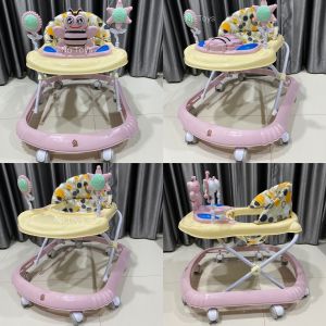 รถหัดเดิน รถเด็กหัดเดิน มีด้ามเข็น รุ่นใหม่แข็งแรง เจ้าแมวเหมียวน้อยน่ารัก มีเสียงดนตรี มีด้ามเข็น No.5010