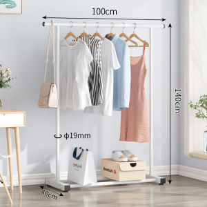 LG Rak Gantungan Baju Serbaguna Gawang Baju Besi Portable Stand Hanger Gantungan Baju Besi Dan 4 Roda