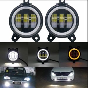 2Pcs Set 4inch High Quality LED Fog Lights Amber Cree LED Chip Off - Road Driving Fog DRL Fog Lamp