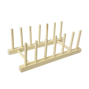 Wisell ที่วางถ้วยชาม ในครัว บนโต๊ะอาหาร วัสดุไม้เนื้อแข็ง dish drying rack