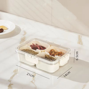 Kitchen Seasoning Storage Box Spice Box Integrated Multi Grid Storage Refrigerator Organizer Box with Lids