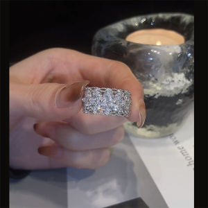 Sunrichh แหวนเพชรหรูหราระดับไฮเอนด์แหวนนิ้วชี้เฉพาะกลุ่ม