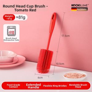 FCkochblume Silicone Long Handle Cup Brush