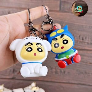 Crayon Shin-chan Cute Glowing Keychain Pendent Night Light Car Couple Keychain for Bags Pendant Creative Keychain Christmas Gift