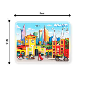 Nam châm tủ lạnh lưu niệm chất liệu thiếc in sắc nét có chi tiết dập nổi ấn tượng size 6x8cm hình ảnh Việt Nam