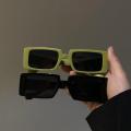 European American Personality Frosted Square Avocado Green Sunglasses INS Wind Sun Glasses Men And Women. 