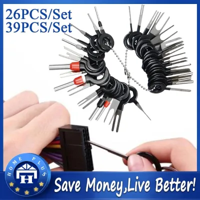 【Local delivery】 26/39pcs Car Terminal Removal Tool Wiring Connector Extractor Puller Release Pin Needle Pin Ejector Auto Stainless Steel Kit for Electronic Equipment Pin-Ejector