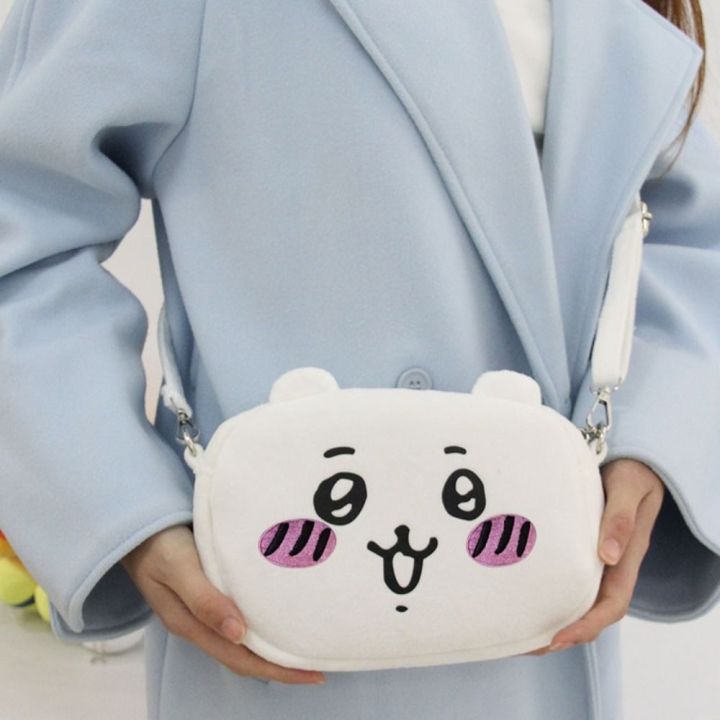 FSHEDR Chiikawa Anime Chiikawa Bag Cartoon Plush Stuffed Plush Hachiware Bag Creative Japanese