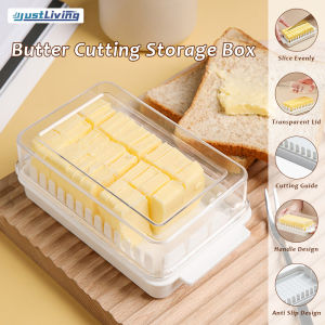 JustLiving 1pcs Portable Clear Butter Box Cheese Box Sandwich Lunch Cheese Cutting Container for Storage Cutting Butter with Lid Refrigerator Cheese Cheese Storage Storage Fresh Box