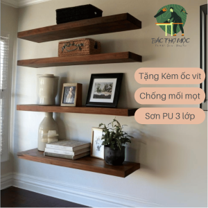 Đợt Gỗ Kệ Treo Âm Tường Gỗ Tự Nhiên Thẳng Vuông Vắn