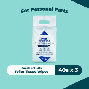 Alcean Flushable Toilet Wipes with Natural Plant Extract - 40 Wipes (40s x 3 Packs)