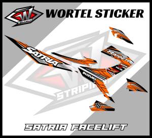 Striping Satria FU 150-Stiker Variasi Decal Satria FU 150 Facelift Racing Elegant (2013-2015)