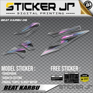 Stiker Striping Decal Transparan Motor Beat Karbu - Sticker Motor Honda Beat Bahan Transparan SJP08