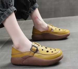 Gevani Sandal Wanita Selop Polkadot Gesper Sole 3 Cm Hijau Kuning Putih (AS193)