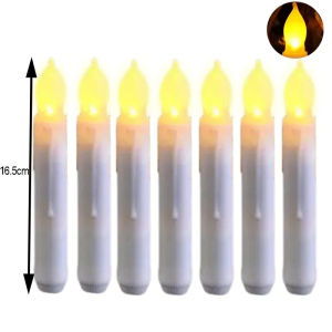 Dizoey 10PCS Long LED Candle Flameless Pointed Candle Light Battery Powered Christmas Table Flickering Candle Light Home Decoration