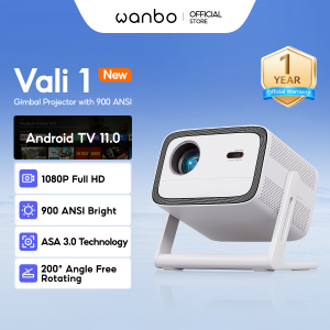 [NEW] Wanbo Vali 1 Gimbal Projector Free 200° Angle 1080P Full HD Support 4K 900ANSI Android TV 11 ASA 3.0