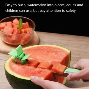 Windmill Watermelon Cutter Stainless Steel Plastic Fruit Watermelon Melon Vane Slicer Chopper Tools Refreshing Juice Cubes