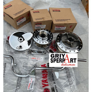 5 item tromol tutup tromol besi injekan step depan Rx king crom kinclong asli original yamaha