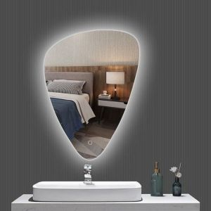Aesthetic Mirror Bentuk OVAL / Cermin Dinding Estetik Gantung / Perlengkapan Hiasan Kamar Ruangan / Cermin Irregular Lucu / Cermin kamar mandi / Westafel mirror / Cermin lampu LED Touchscreen / Smart mirror / Kaca meja rias / Kalasatis
