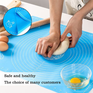 45CM Silicone Baking Mat With Rolling Pin Non Stick Heat Resistant Pastry Dough Kneading Pad With Measurement Bake Tools