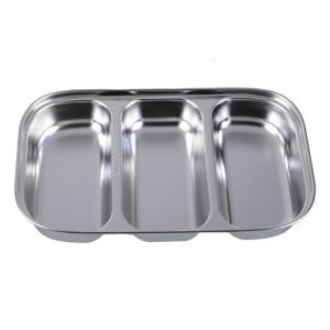 304 Stainless Steel Divided Plate with Multiple Sections Ideal for Family Meals School Lunches and Office Lunch