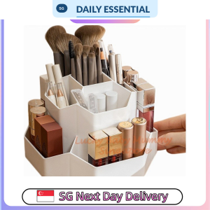 【DAILY ESSENTIAL】 Rotating Makeup Organizer 3820 - Blue / Pink / White