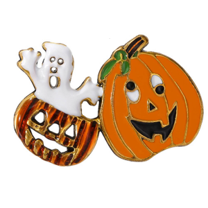 Playful Halloween Party Accessory Novelty Wraith Pumpkin Brooch Pin For Jackets Sweaters Dresses And Gift Giving