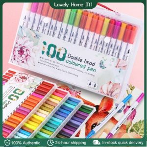 12/24/36/48/60/80/100 Colors Watercolor Brush Pen Colors Marker Pens Painting Drawing Art Supplies
