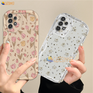 (Lokal Ready) Casesummer Casing hp Samsung A05 A05S A24 A14 A04 A04S A04E A13 A03 A03S A02S A12 A50 A50S A30S A11 A20 A30 A23 A51 A32 A10 A10S A21S A20S M11 M12 Lukisan minyak 3D Wavy Curved Edge Fresh Flower Clear Soft Floral Cover
