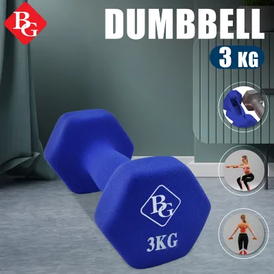 BG SPORT Dumbbell 3Kg Neoprene Rubberized Alat Olahraga Angkat Besi Q-304 1Pcs