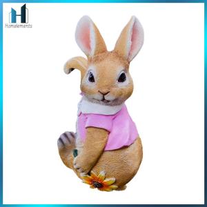 【Homelements】ตุ๊กตากระต่ายน่ารักตกแต่งสวนอุปกรณ์เรซิ่นภูมิทัศน์หัตถกรรมหัตถกรรมของขวัญที่สมบูรณ์แบบสำหรับลานกลางแจ้งในร่ม