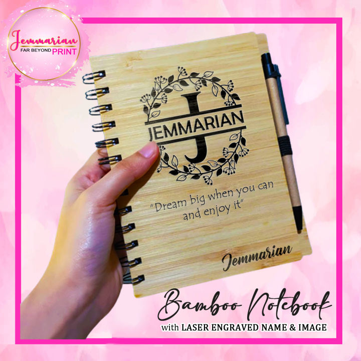 Notebook Design Bamboo PERSONALIZED BAMBOO NOTEBOOK - Laser engrave | Lazada PH