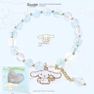 Kuromi Melody New Glass Bracelet for Girls Cracked Childrens Cinnamoroll Bracelet Beaded Childrens