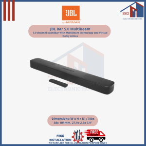 JBL Bar 5.0 MultiBeam 5.0 channel soundbar with MultiBeam technology and Virtual Dolby Atmos