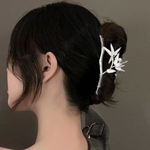 Klip Rambut 新中式竹叶抓夹 Chinese Style Bamboo Leaf Hair Claw 古风国风竹叶鲨鱼夹 Elegant Retro Bamboo Shark Clip