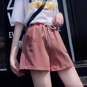 Korean Style High Waist Loose Shorts Wide Leg Sports Casual Women Shorts Pants without pocket