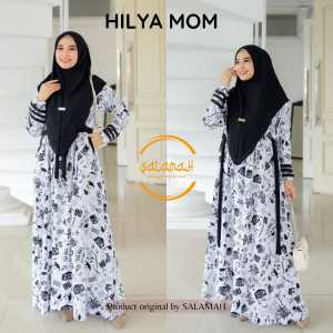 Gamis HILYA MOM Plus jilbab list dan plat gold| size S M L XL XXL | by Salamah Grosir Solo