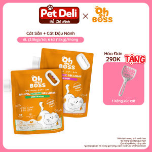 [ĐƠN 290K TẶNG 1 XẺNG] OHMYBOSS - CÁT ĐẬU NÀNH Tự Nhiên Cát Mèo 😼 Túi 2.5kg Dễ Dọn Hạn Chế Mùi