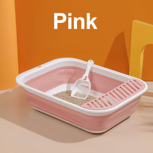 Cute Q Folding cat litter box litter box cat toilet box tempat berak kucing toilet kucing bekas pasir kucing 貓砂盆